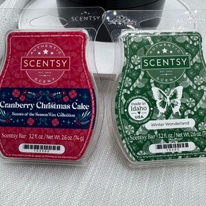 Scentsy Bar melts wax bars cranberry Christmas cake and Winter Wonderland NEW